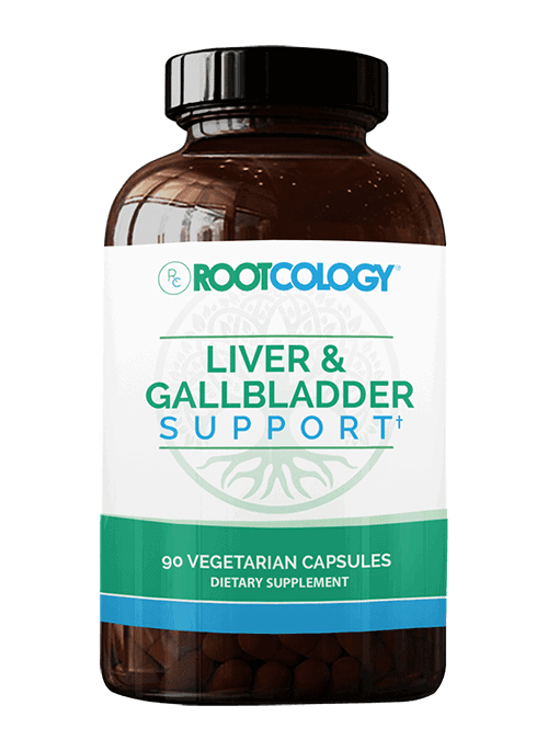 Bottle of Rootcology Liver & Gallbladder Support Supplement