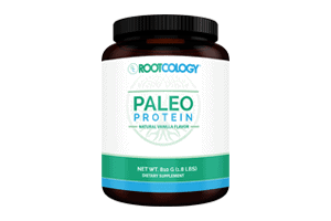 Bottle of Rootcology Paleo Protein