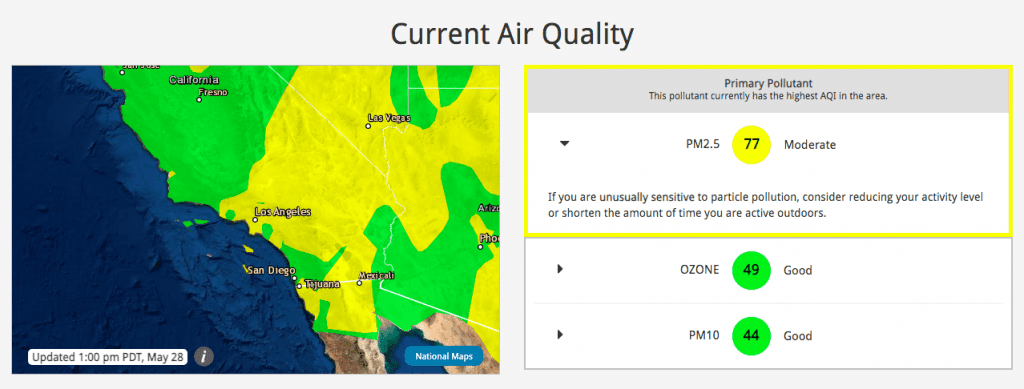 Los Angeles Air Quality Chart
