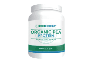 Bottle of Rootcology Organic Pea Protein