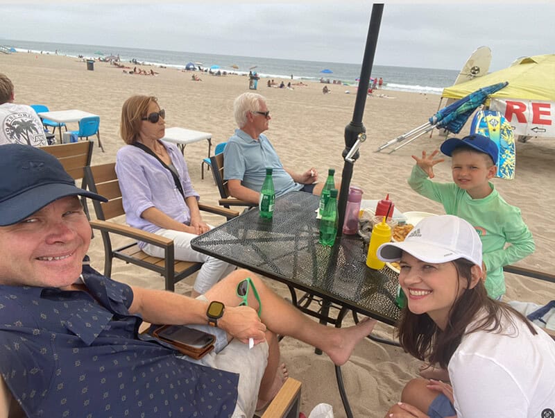 Izabella & family at the Beach