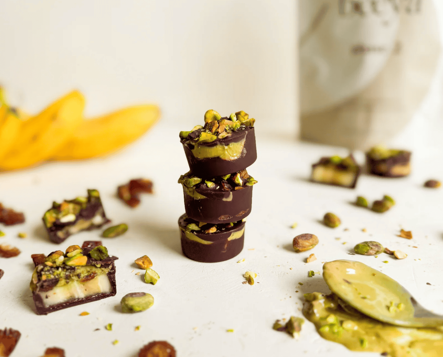 Pistachio Banana Snickers Bites 